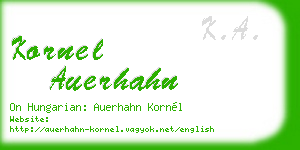 kornel auerhahn business card